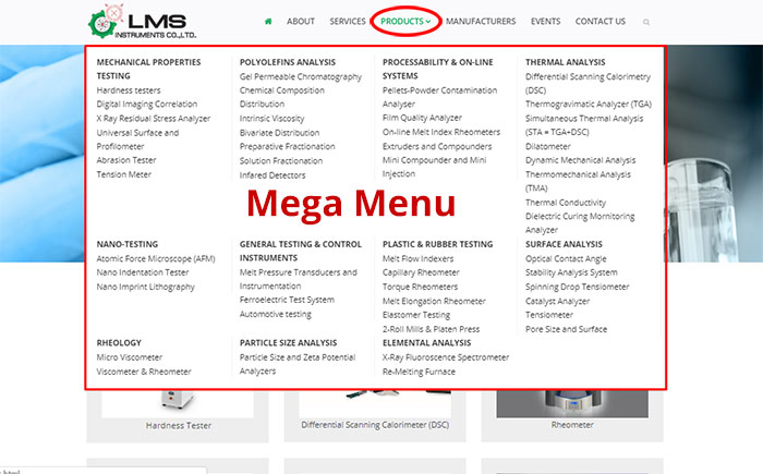 mega menu
